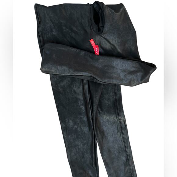 NWOT Spanx Faux Leather Metallic Camo Black Leggings – Sz S/P - Picture 4 of 6